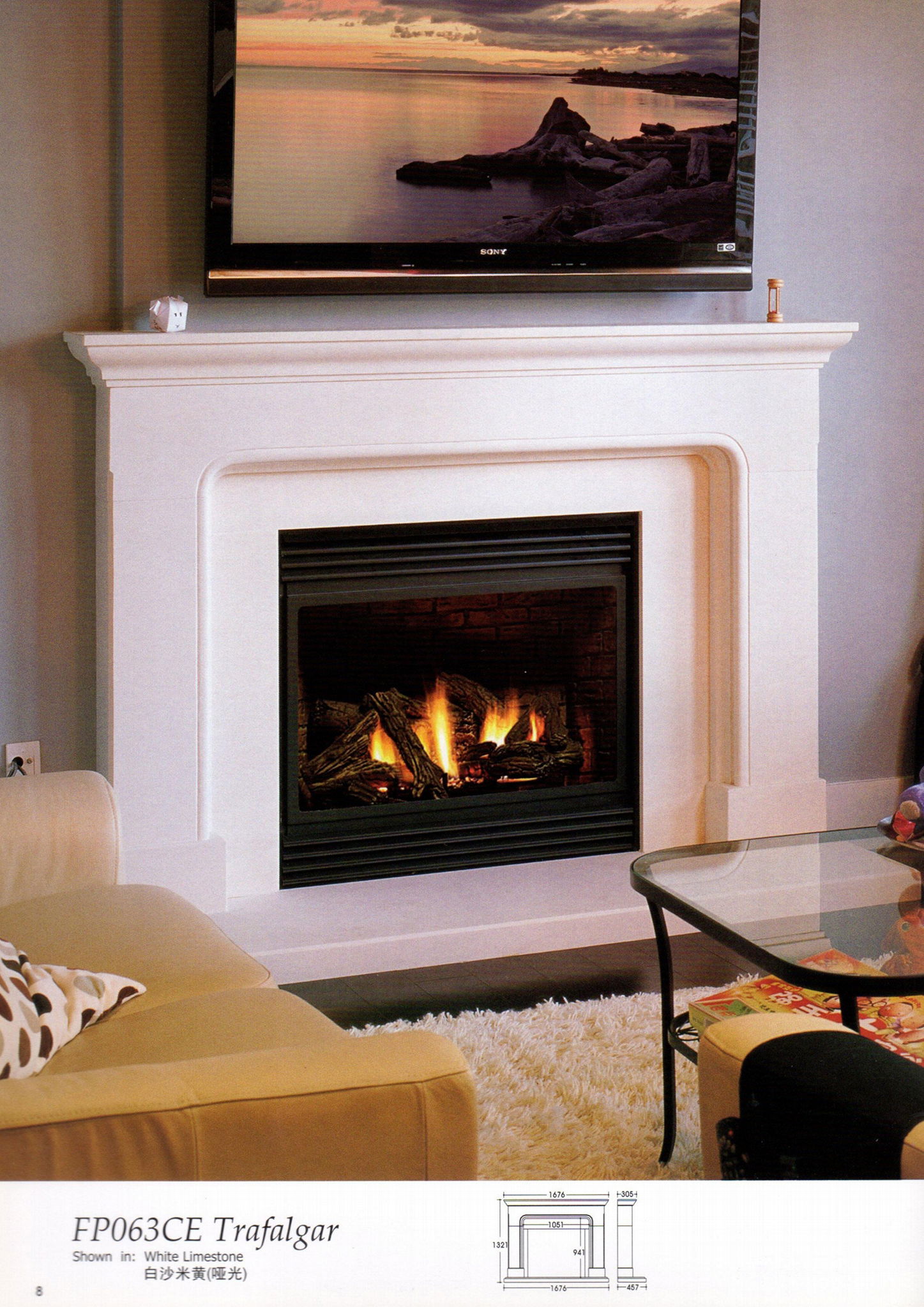 Marble Fireplace set combination  4