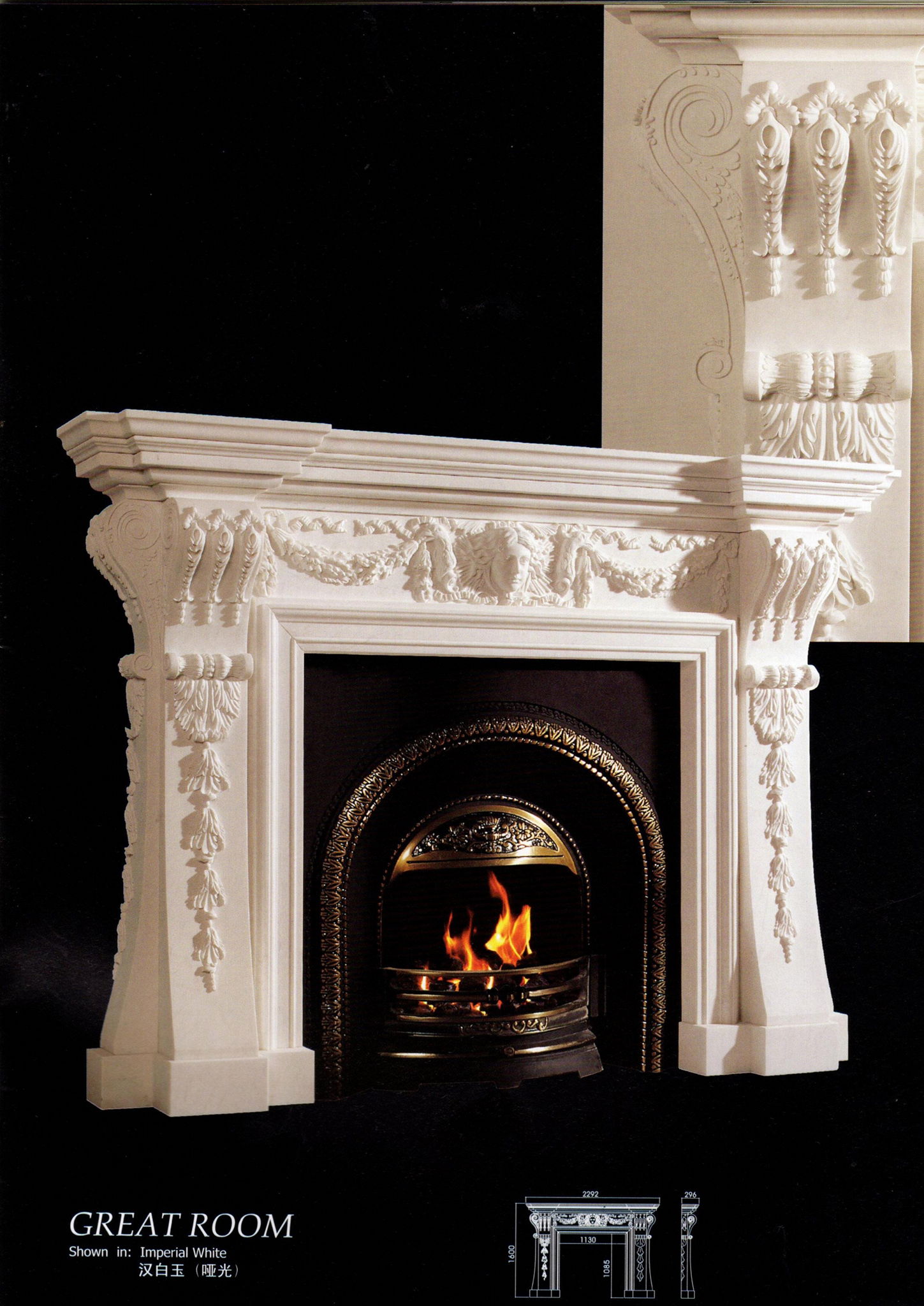 White Wooden fireplace combination(Mantel and heater) 2