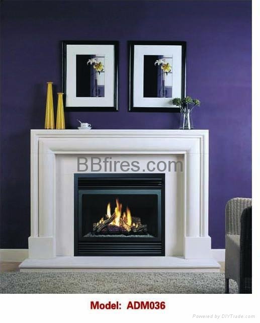 White Wooden fireplace combination(Mantel and heater) 13