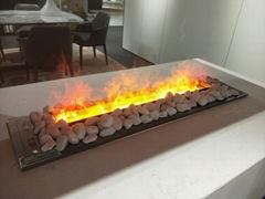 3D White Stone 3 dimensional fireplace