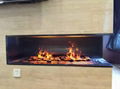 3D Black stone water fireplace