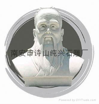 Stone sculpture bust of Lu Xun's portraits