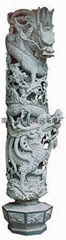 Bluestone stone columns carved dragons ancient architecture