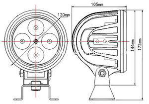 4.7" 40W CREE LED 工作灯泛光灯沙滩灯越野灯检修灯 3