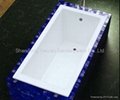 Square cast iron enamel bathtub
