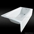 Square cast iron enamel bathtub