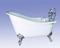 Clawfoot classical cast iron enamel bathtub