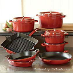 Cast iron enamel mini casseroles cookware cooking pots 2