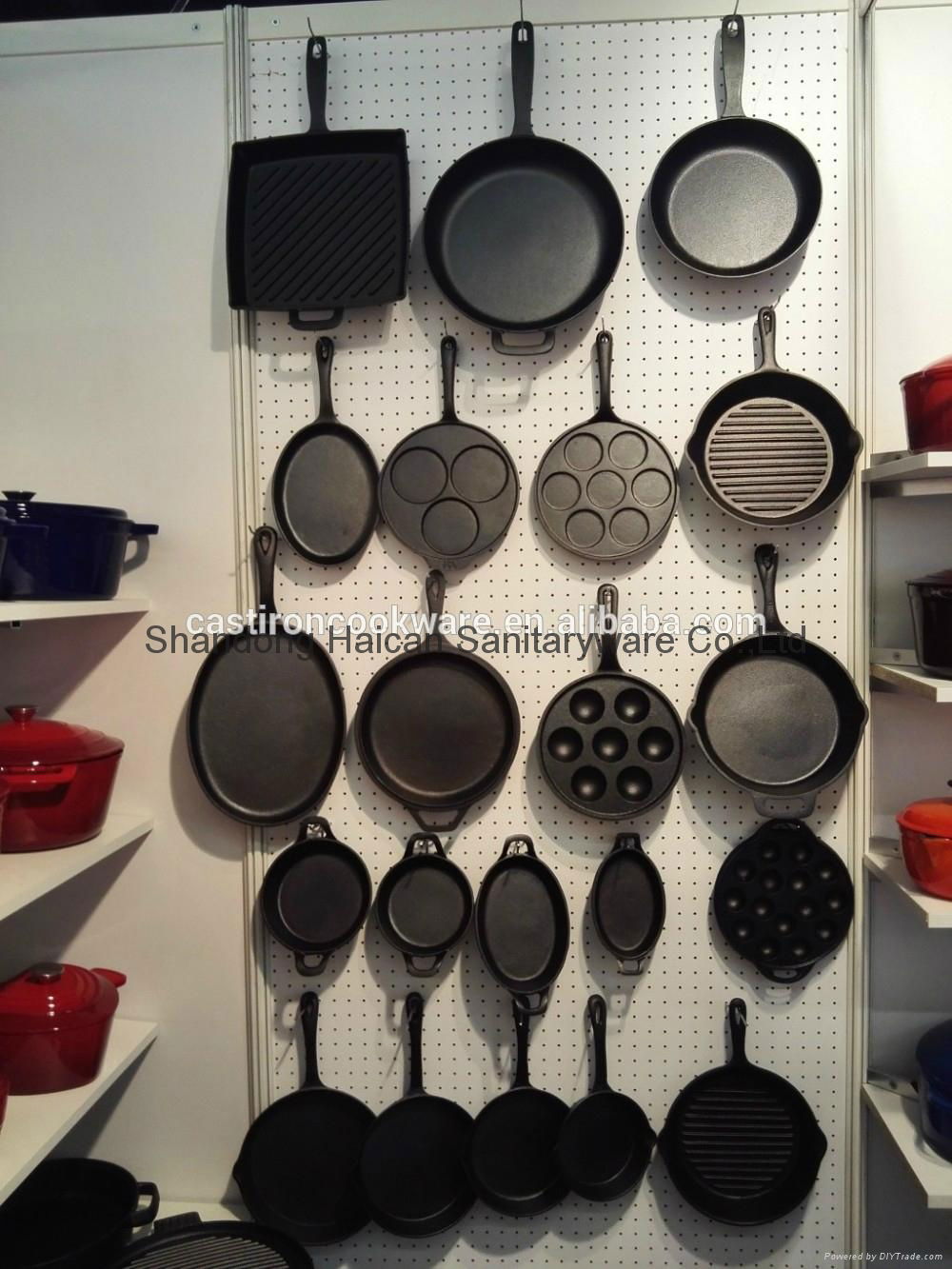 Cast iron enamel cookware set frying pan skillets  2