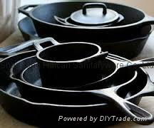 Cast iron enamel cookware set frying pan skillets  3
