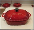 Customized enameled cast iron cookware.baking pan dish pan hot sell