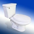 Cheap elongated siphonic s-trap floor mounted two piece ceramic toilet for Ameri