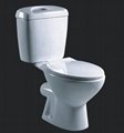 Cheap elongated siphonic s-trap floor mounted two piece ceramic toilet for Ameri
