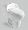 Modern Sanitary Ware Round Shape One Piece Wc Dual Flush Toilet Portable Western