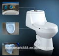 Modern Sanitary Ware Round Shape One Piece Wc Dual Flush Toilet Portable Western