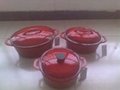 Cast iron enamel mini casseroles cookware cooking pots 3