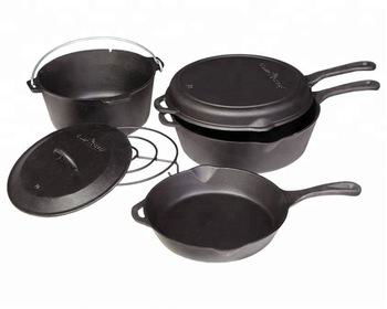 Cast iron enamel cookware set frying pan skillets  4