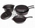 Cast iron enamel cookware set frying pan skillets 