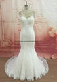 Elegance bateau neckline wedding dress with mermaid 