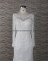 The top of quality scoop neckline wedding dress with long sleeve