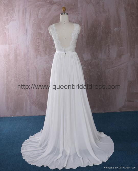 Unique lace chiffon wedding dress 4