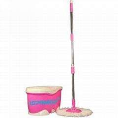 washable double device magic spin mop