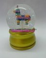 Resin colorful snow globe with golden color base