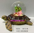 Resin ocean turtle with snow globe