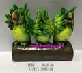 Polyresin wise green parrot home decoration
