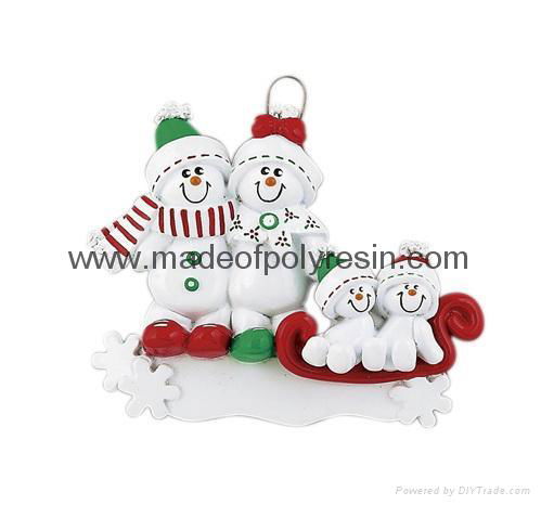 Ornament Snowman Sled-Resin Christmas Gifts