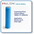 Rechargeable Lithium Battery For Electric Shaver 18650 2200mah 3.6V