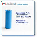 Small Lithium Battery 14500 750mah 3.6V From China Factory for beauty instrument