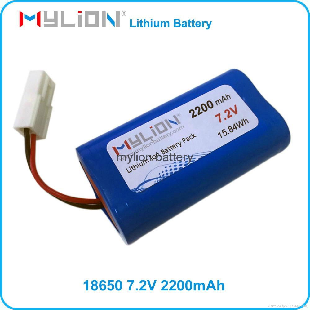 Rechargeable Lithium Battery For Led or Solar Lighting 18650 2200mah 7.2V