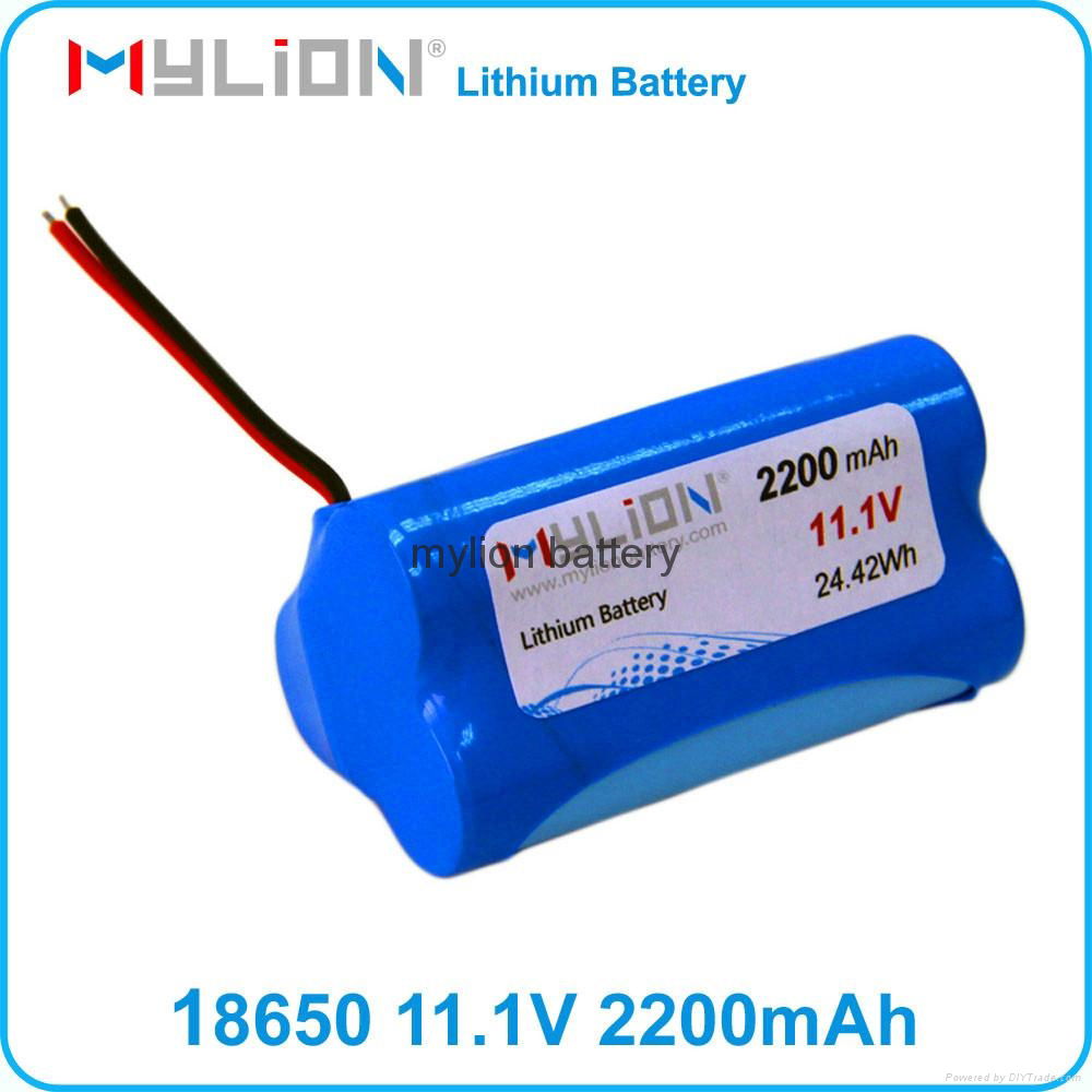 Rechargeable Lithium Battery For LED Light Solar Light 18650 2200mah 10.8V