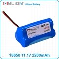 Rechargeable Lithium Battery For LED Light Solar Light 18650 2200mah 10.8V