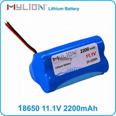 Rechargeable Lithium Battery For LED Light Solar Light 18650 2200mah 10.8V