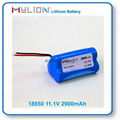 Rechargeable Lithium Battery For LED Light or Solar Light 18650 2900mah 10.8V 1