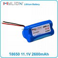 Small Lithium Battery Pack for Mobile LED Light 18650 3S 2600mah 11.1V 1