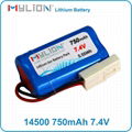 Mylion Lithium Battery 14500 2S 750mah 7.4V for electrical toy or phone