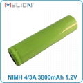 high quality rechargeable nimh 1.2v 4/3A 3800mah nimh Battery 2