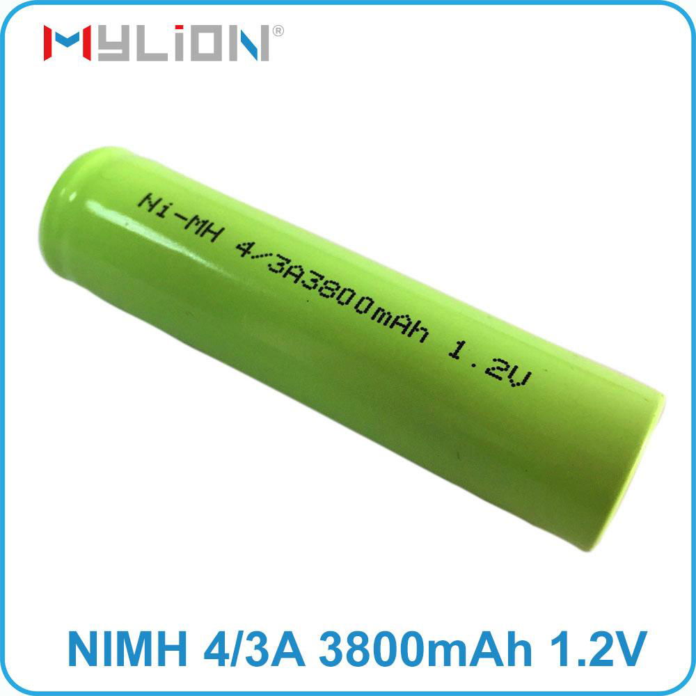 high quality rechargeable nimh 1.2v 4/3A 3800mah nimh Battery 3