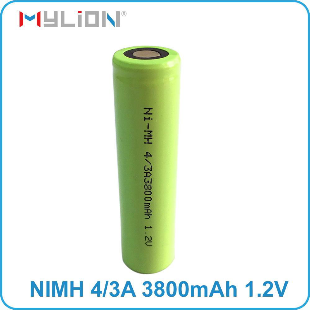 high quality rechargeable nimh 1.2v 4/3A 3800mah nimh Battery 4