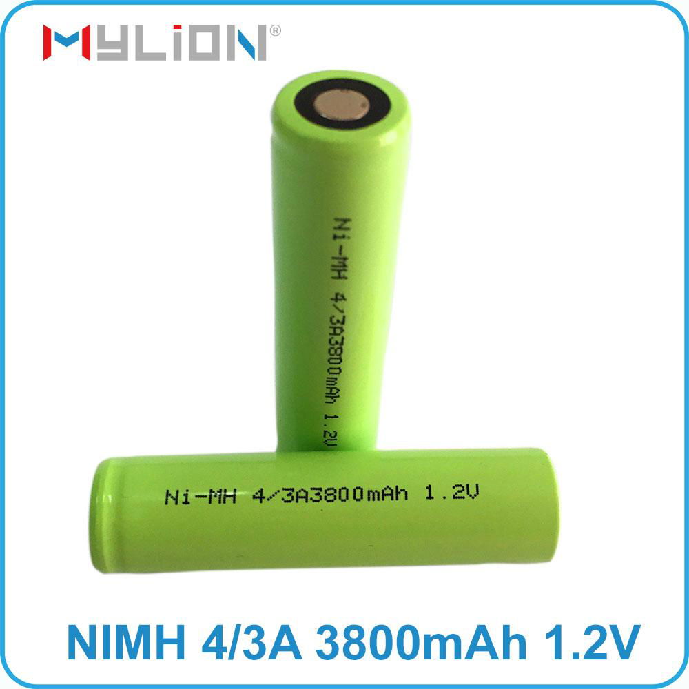 high quality rechargeable nimh 1.2v 4/3A 3800mah nimh Battery 5