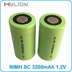 high quality rechargeable 1.2v SC 3200mah nimh Battery