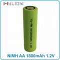 rechargeable nimh 1.2v 1800mah aa battery