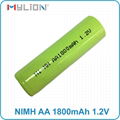 rechargeable nimh 1.2v 1800mah aa battery