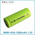 rechargeable 1.2v 4/5A 1800mah nimh Battery