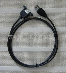 USB RJ45 cable with hoods