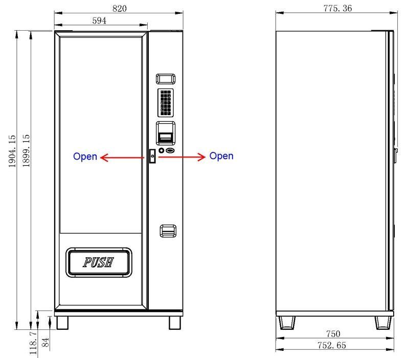Medium Combo Vending Machine (KM004) (China Trading Company) Food