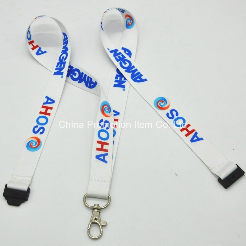 Polyester material lanyard with plastic buckles